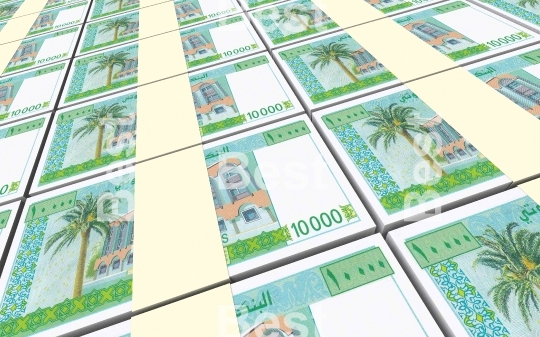 Djiboutian franc bills stacks background