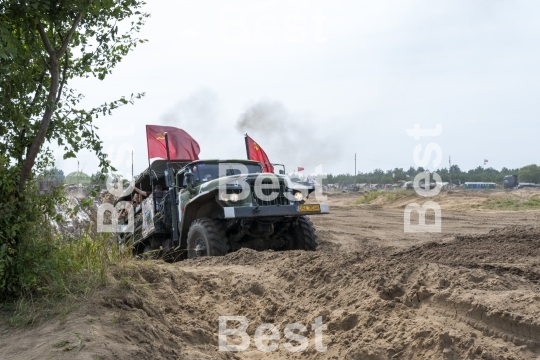 Driving on a military range