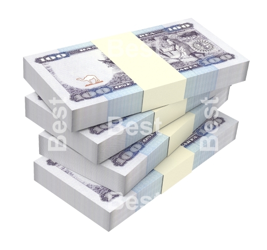 Eritrean nakfa bills isolated on white background