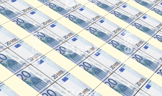 Euro money bills stacks background