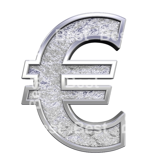 Euro sign from chrome cast alphabet set