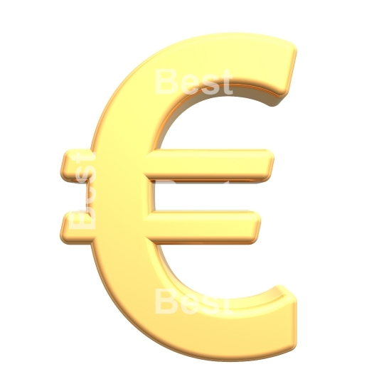 Euro sign from gold alphabet set