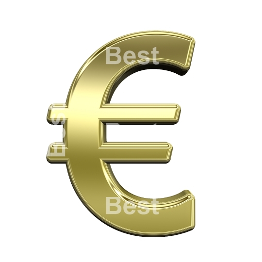 Euro sign from shiny gold alphabet set