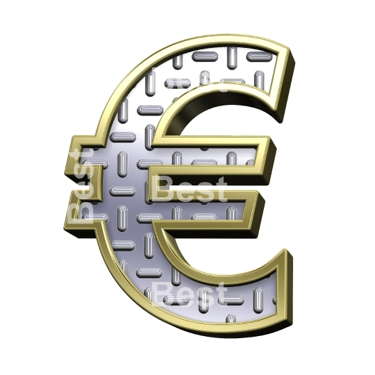 Euro sign from steel tread plate alphabet set