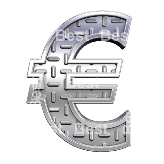 Euro sign from steel tread plate alphabet set