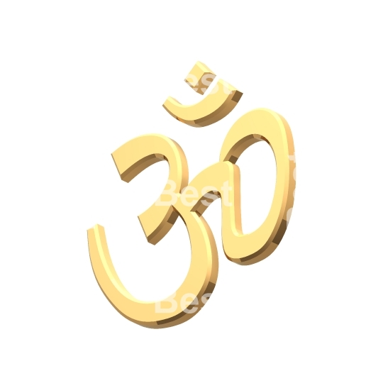 Gold Hinduism symbol. 