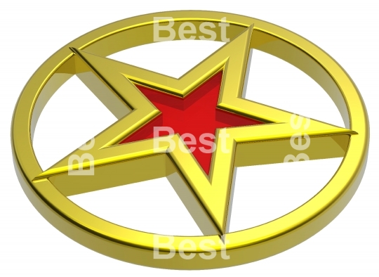 Gold star in a gold circle