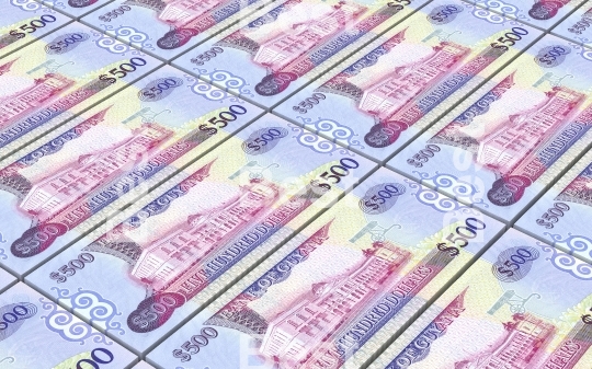 Guyanese dollars bills stacks background