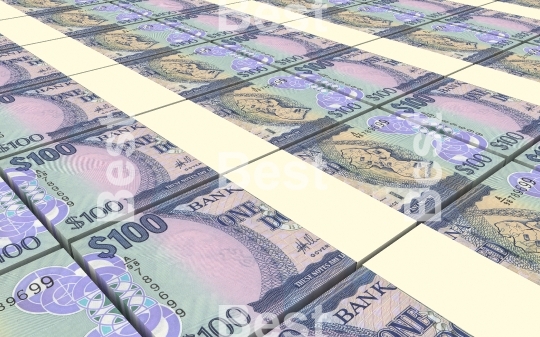 Guyanese dollars bills stacks background