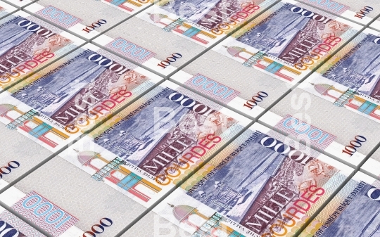 Haitian gourde bills stacked background