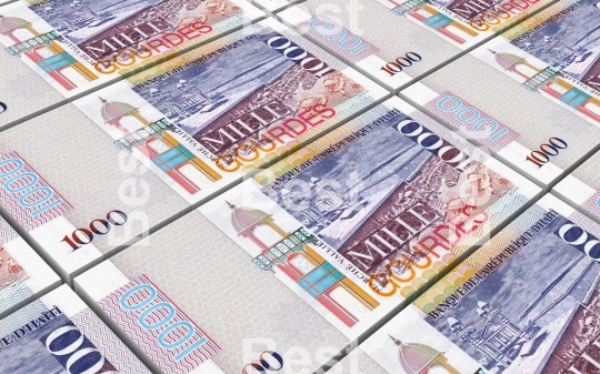 Haitian gourde bills stacked background