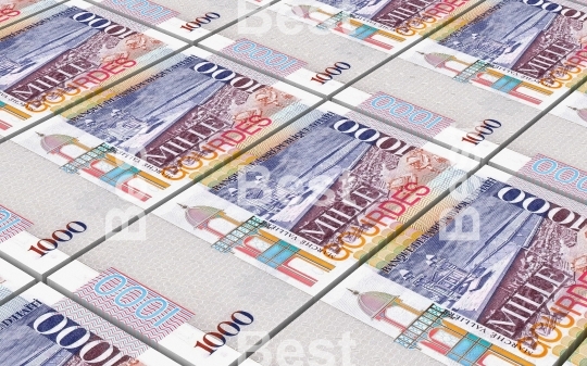 Haitian gourde bills stacked background