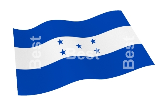 Honduras flag isolated on white background with clipping path from world flags set