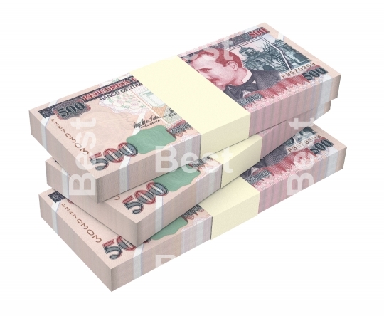 Honduras lempira bills isolated on white background