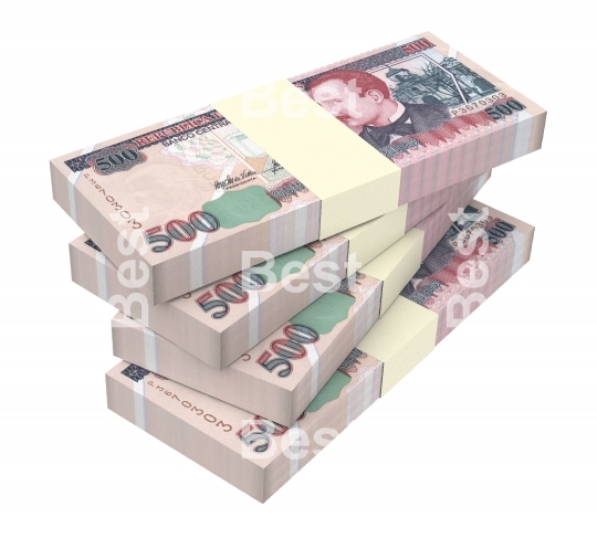 Honduras lempira bills isolated on white background