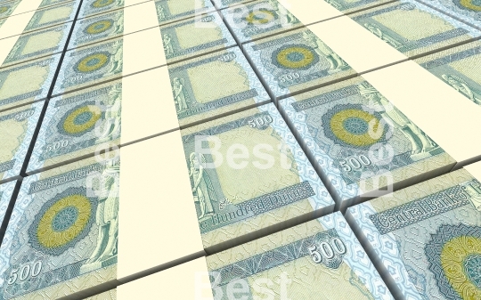 Iraqi dinars bills stacked background