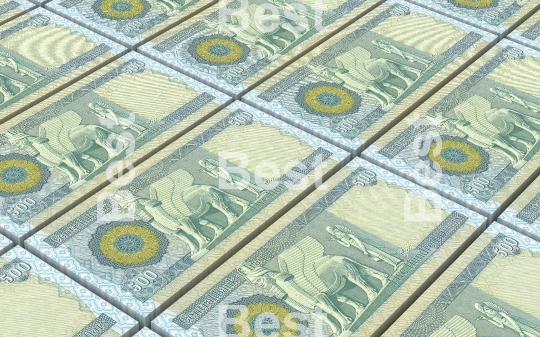 Iraqi dinars bills stacked background