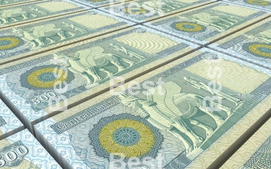 Iraqi dinars bills stacked background