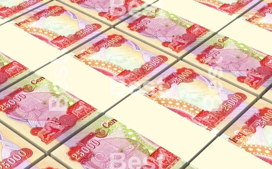 Iraqi dinars bills stacked background