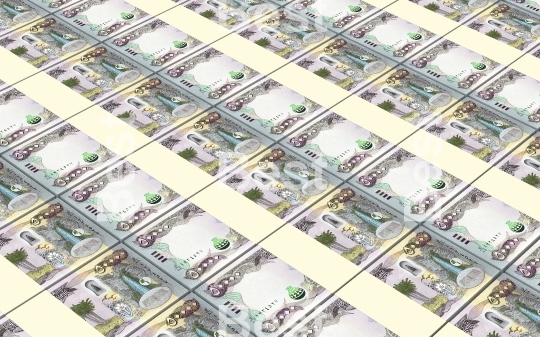 Iraqi dinars bills stacked background