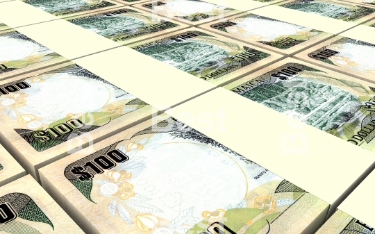 Jamaican dollar bills stacks background