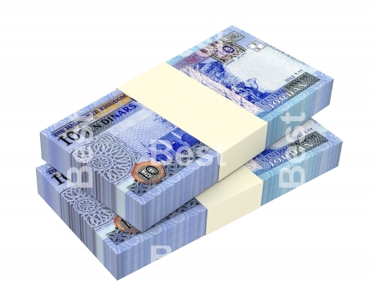 Jordanian dinars bills isolated on white background