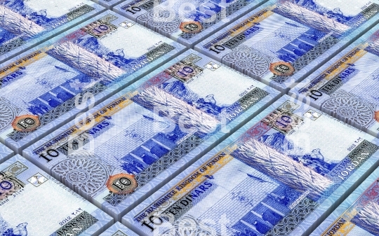 Jordanian dinars bills stacked background