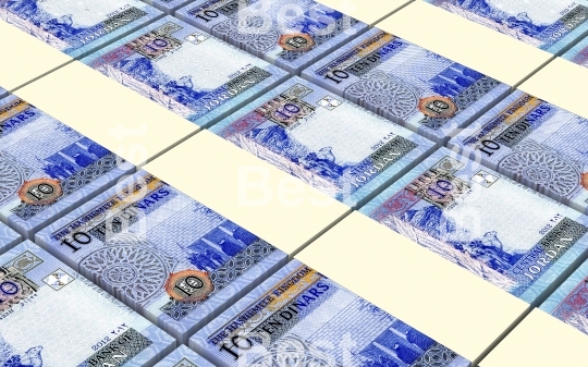 Jordanian dinars bills stacked background