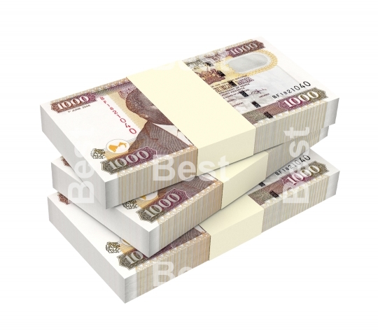 Kenyan shillings bills isolated on white background