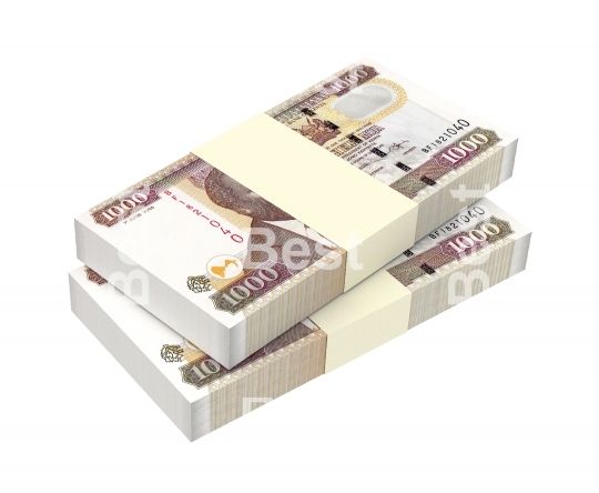 Kenyan shillings bills isolated on white background