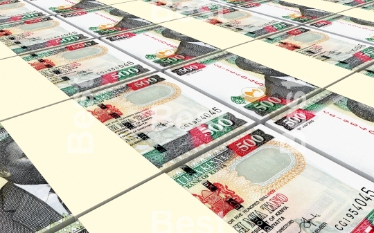 Kenyan shillings bills stacks background