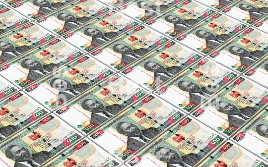 Kenyan shillings bills stacks background