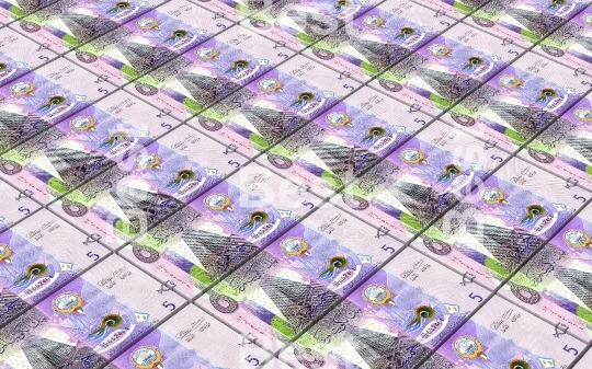 Kuwait dinars bills stacked background