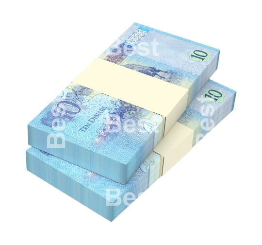 Libyan dinar bills isolated on white background