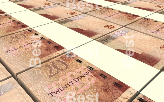 Libyan dinar bills stacked background