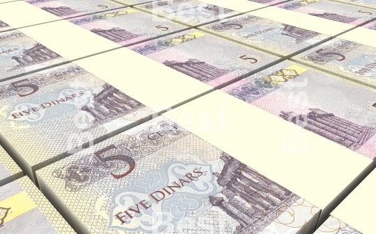 Libyan dinar bills stacked background