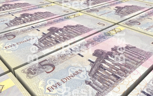 Libyan dinar bills stacks background