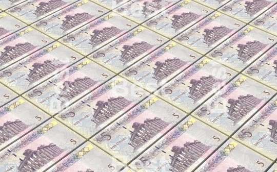 Libyan dinar bills stacks background