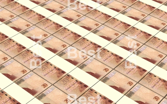 Libyan dinar bills stacks background