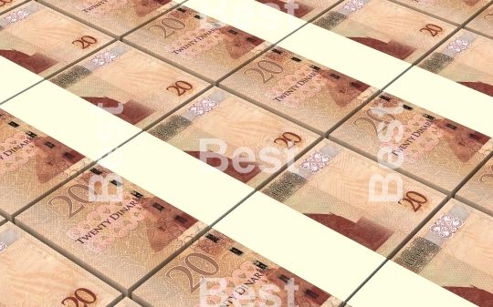 Libyan dinar bills stacks background