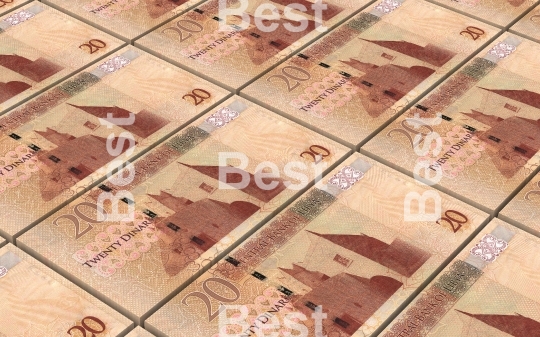 Libyan dinar bills stacks background