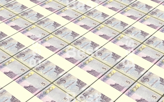 Libyan dinar bills stacks background