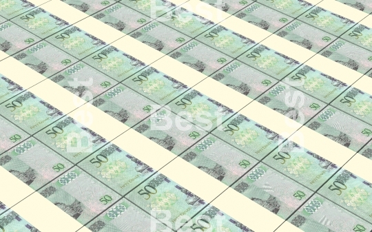 Libyan dinar bills stacks background