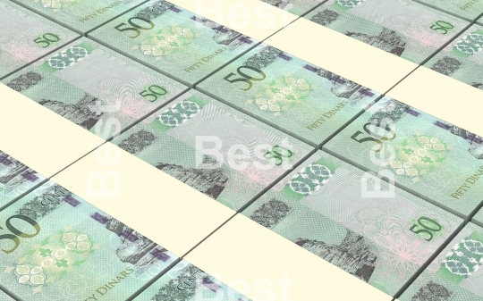 Libyan dinar bills stacks background