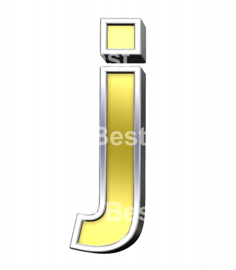 Lower case letter from gold with chrome frame alphabet set