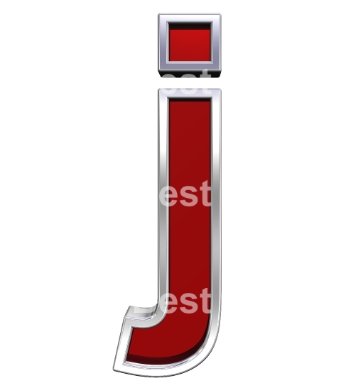 Lower case letter from ruby with chrome frame alphabet set