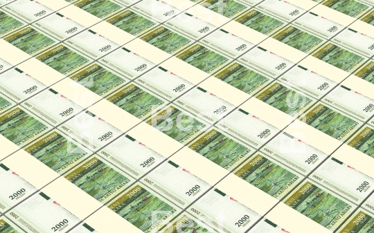 Malagasy ariary bills stacks background