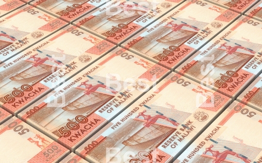 Malawi kwacha bills stacked background