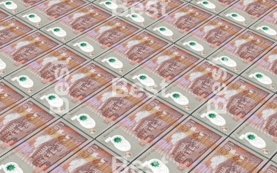 Mauritian rupee bills stacked background