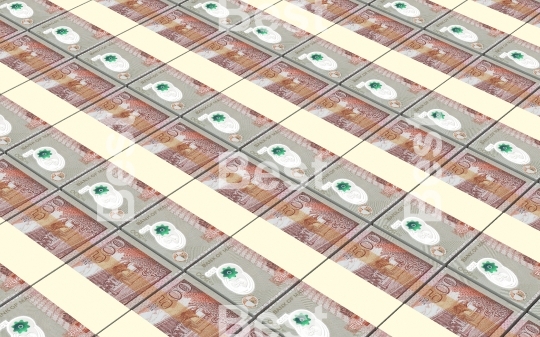 Mauritian rupee bills stacked background